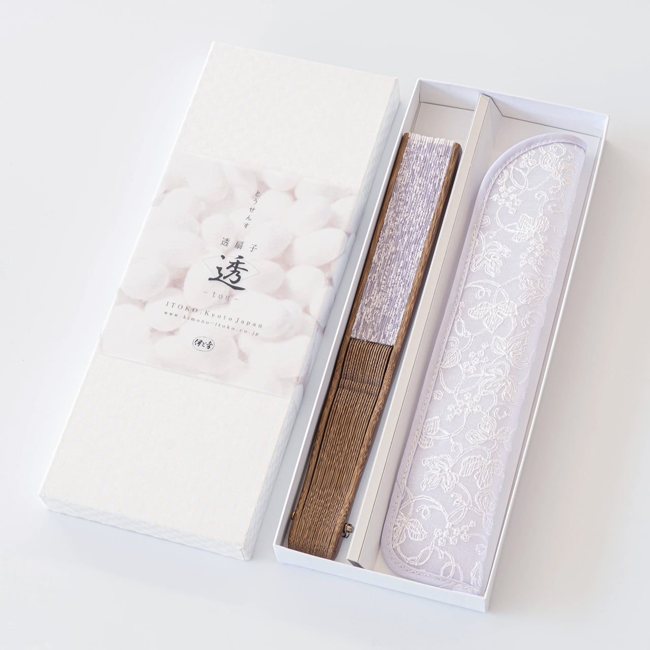 HANDMADE SHŌSŌIN GRAPE ARABESQUE SILK JAPANESE FOLDING FAN | KIMONO ITOKO 伊と幸
