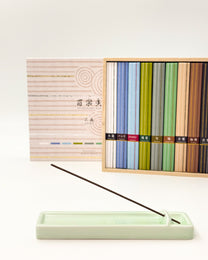 JAPANESE INCENSE DISCOVERY SET | HYAKURAKU-KOU – 9 FRAGRANCE &amp; INCENSE TRAY | KOUSAIDO 香彩堂