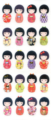 JAPANESE KIMONO WASHI STICKERS - DOLLS &amp; TEDDY BEARS | OKUYAMA