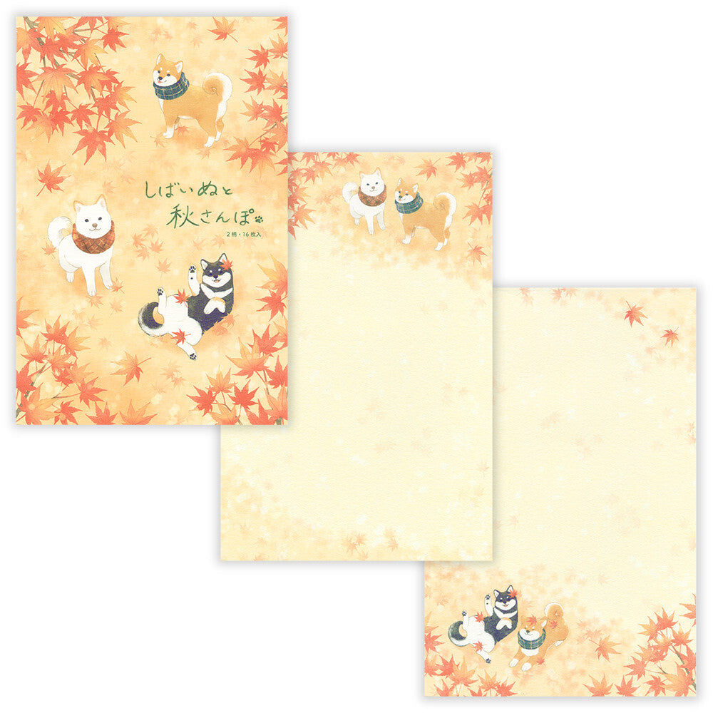 JAPANESE LETTER PAPER | AUTUMN WALK WITH SHIBA INU | NB