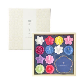 (COMING SOON) JAPANESE FLORAL FLOATING CANDLE GIFT SET | 12 SEASONAL FLOWER | KAMEYAMA カメヤマ
