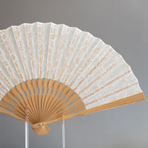 HANDMADE SAKURA GASANE SILK EMBROIDERED JAPANESE FOLDING FAN | KIMONO ITOKO 伊と幸
