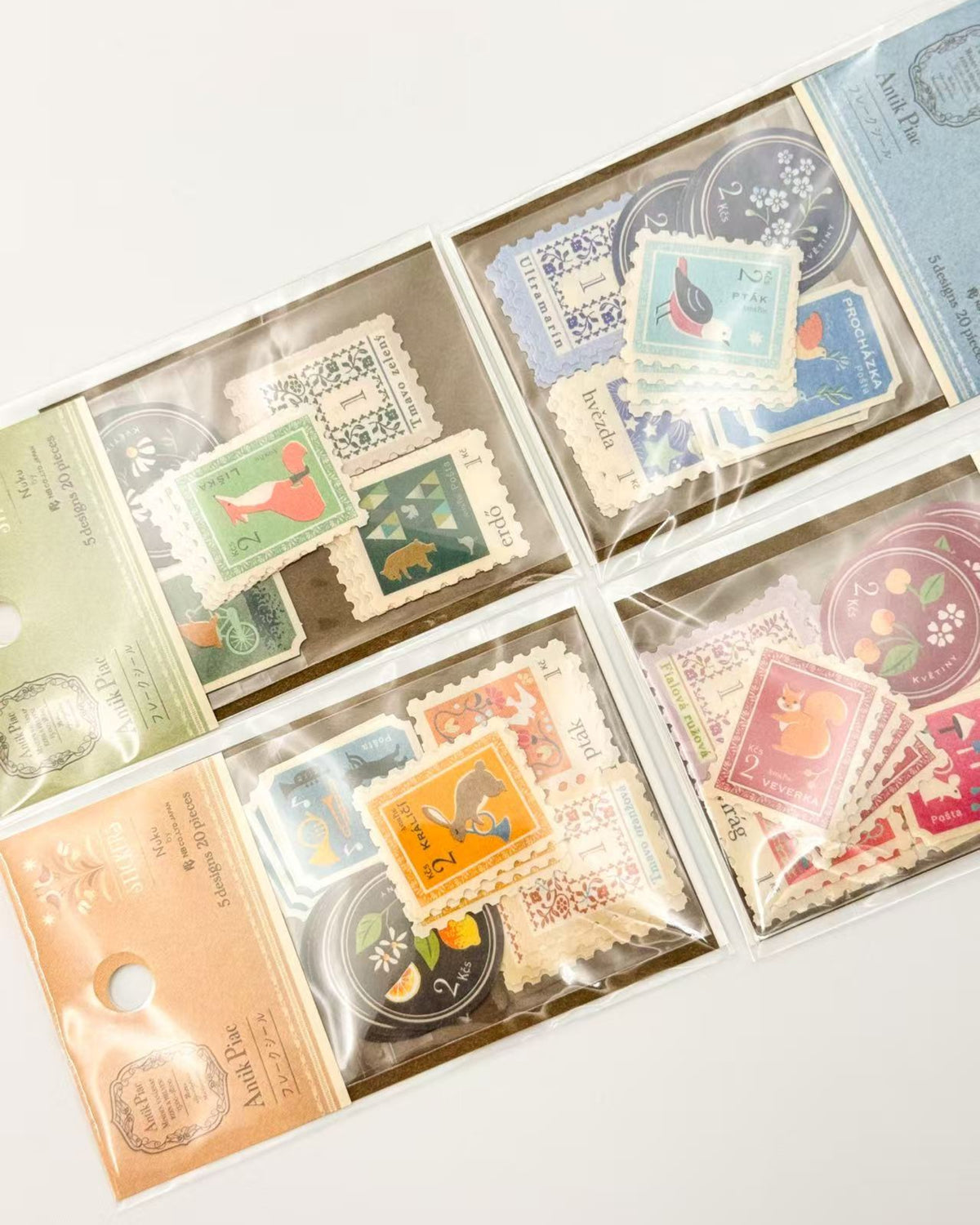 ANTIK PIAC VINTAGE EUROPEAN STAMP STICKERS | NB