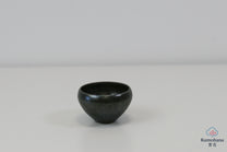 HANDMADE JAPANESE GUINOMI SAKE CUP | SMALL BLACK |TOHKEN-GAMA 陶謙窯