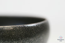 HANDMADE JAPANESE GUINOMI SAKE CUP | LARGE BLACK |TOHKEN-GAMA 陶謙窯