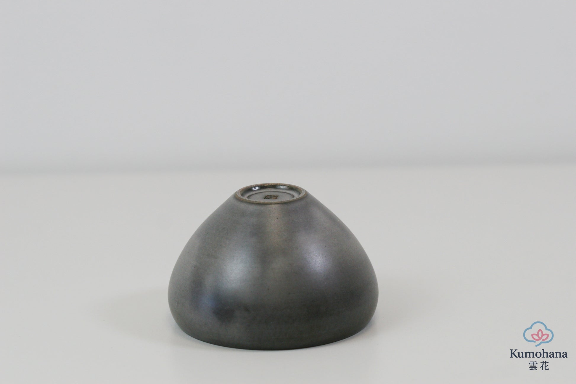 HANDMADE JAPANESE GUINOMI SAKE CUP | LARGE GREY |TOHKEN-GAMA 陶謙窯