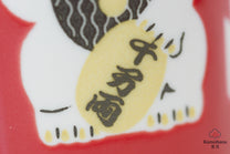 JAPANESE TEA CUP | RED MANEKI-NEKO | MINO WARE 美濃土産