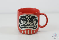 JAPANESE CERAMIC MUG | LARGE RED DARUMA | MINO WARE 美濃土産