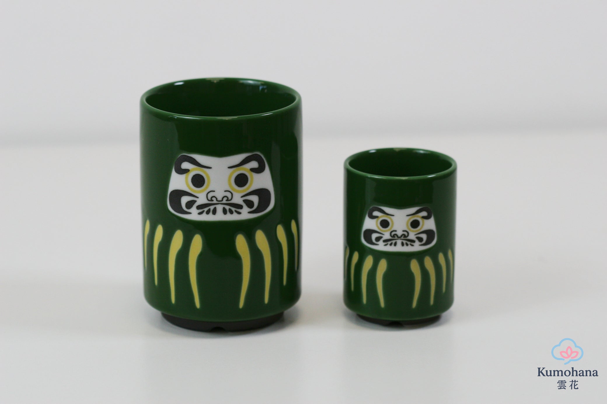 JAPANESE TEA CUP | GREEN DARUMA | MINO WARE 美濃土産