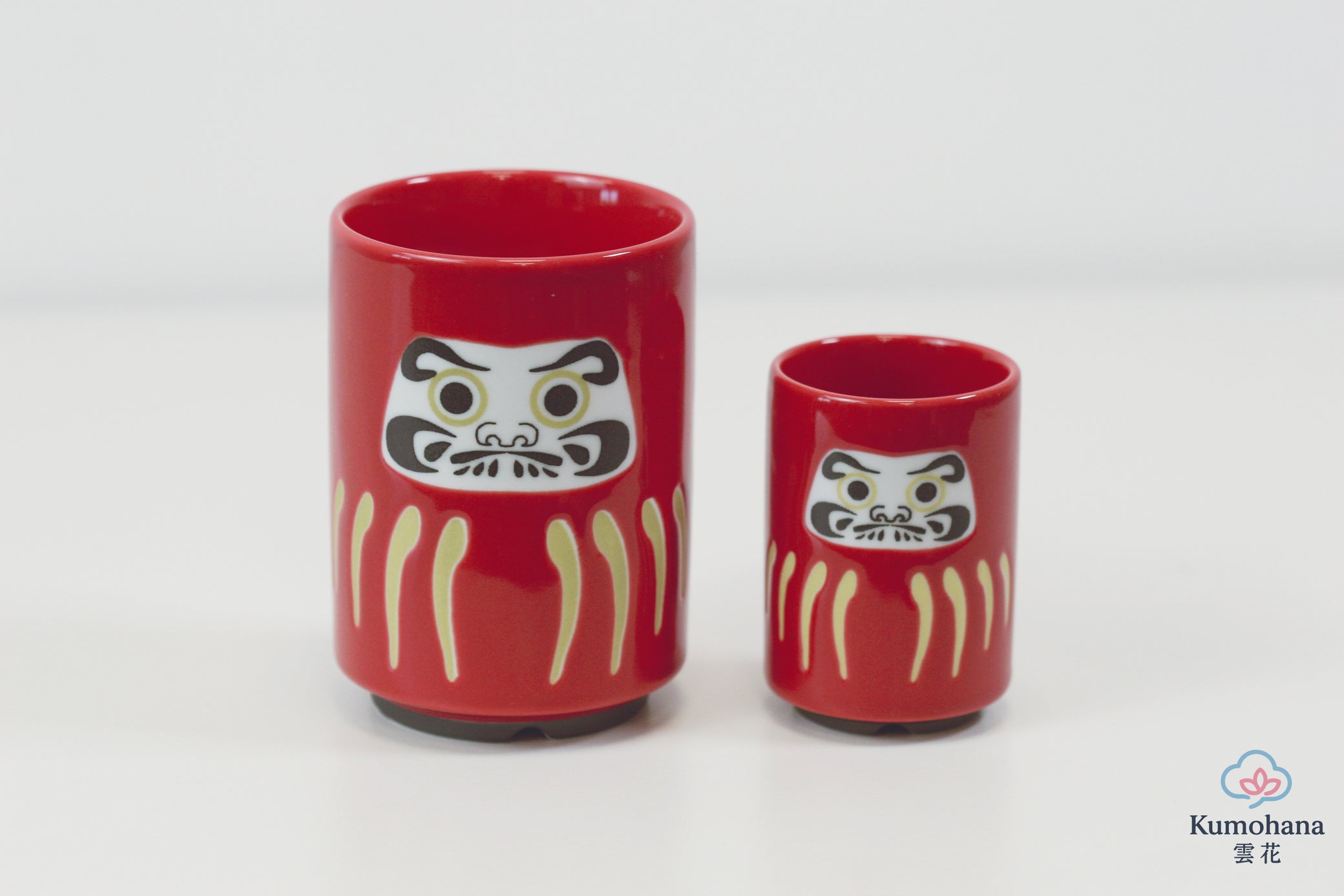 JAPANESE CERAMIC TEA CUP | RED DARUMA | MINO WARE 美濃土産