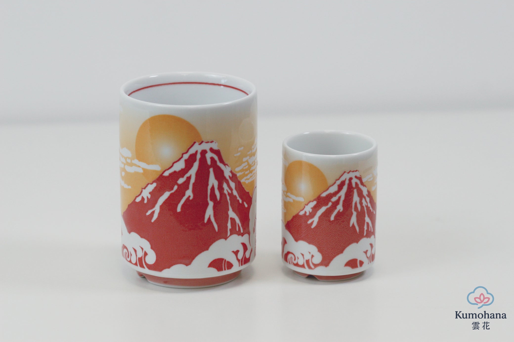 JAPANESE TEA CUP | RED FUJISAN | MINO WARE 美濃土産