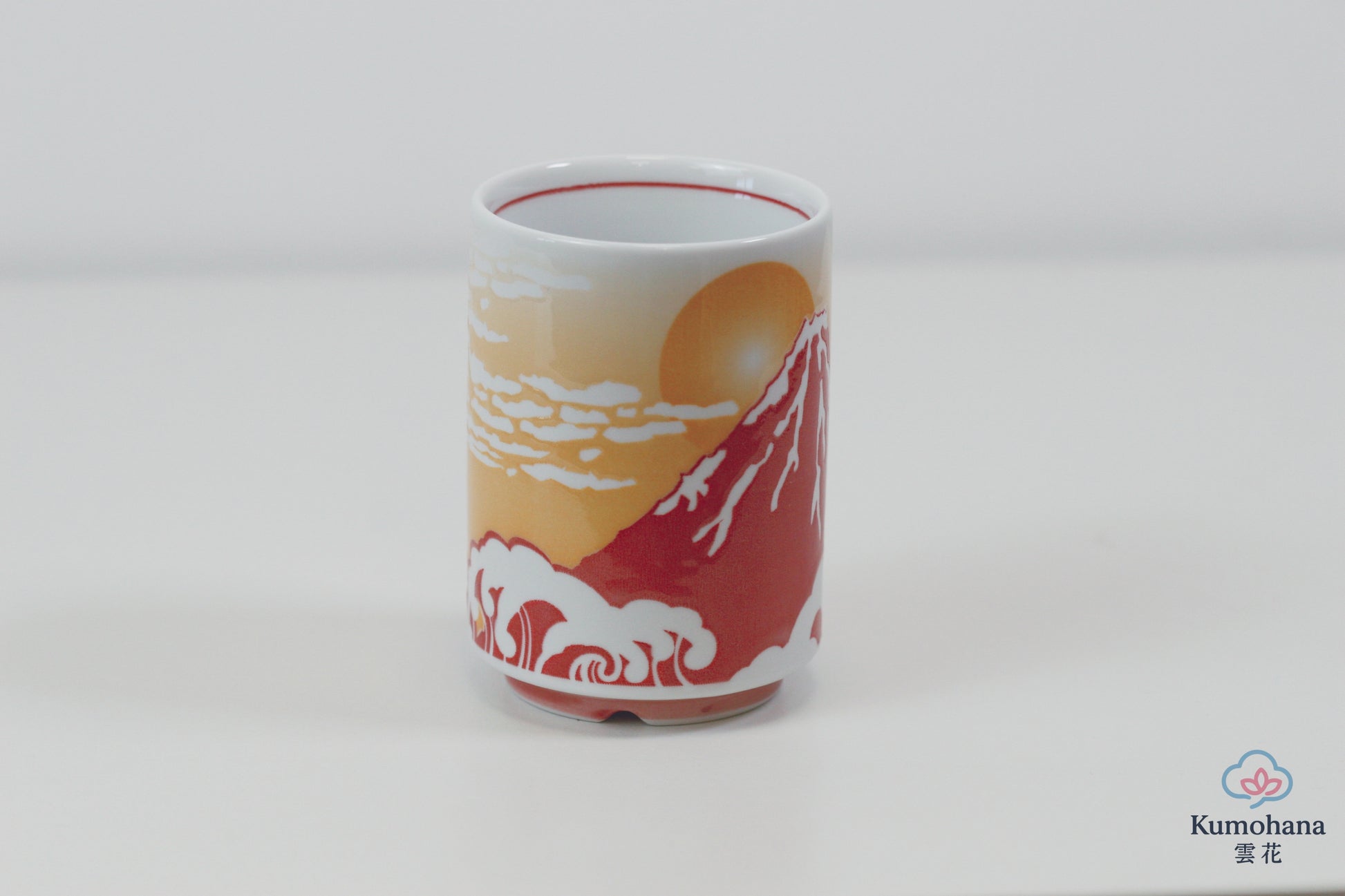 JAPANESE TEA CUP | RED FUJISAN | MINO WARE 美濃土産