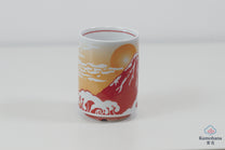 JAPANESE TEA CUP | RED FUJISAN | MINO WARE 美濃土産