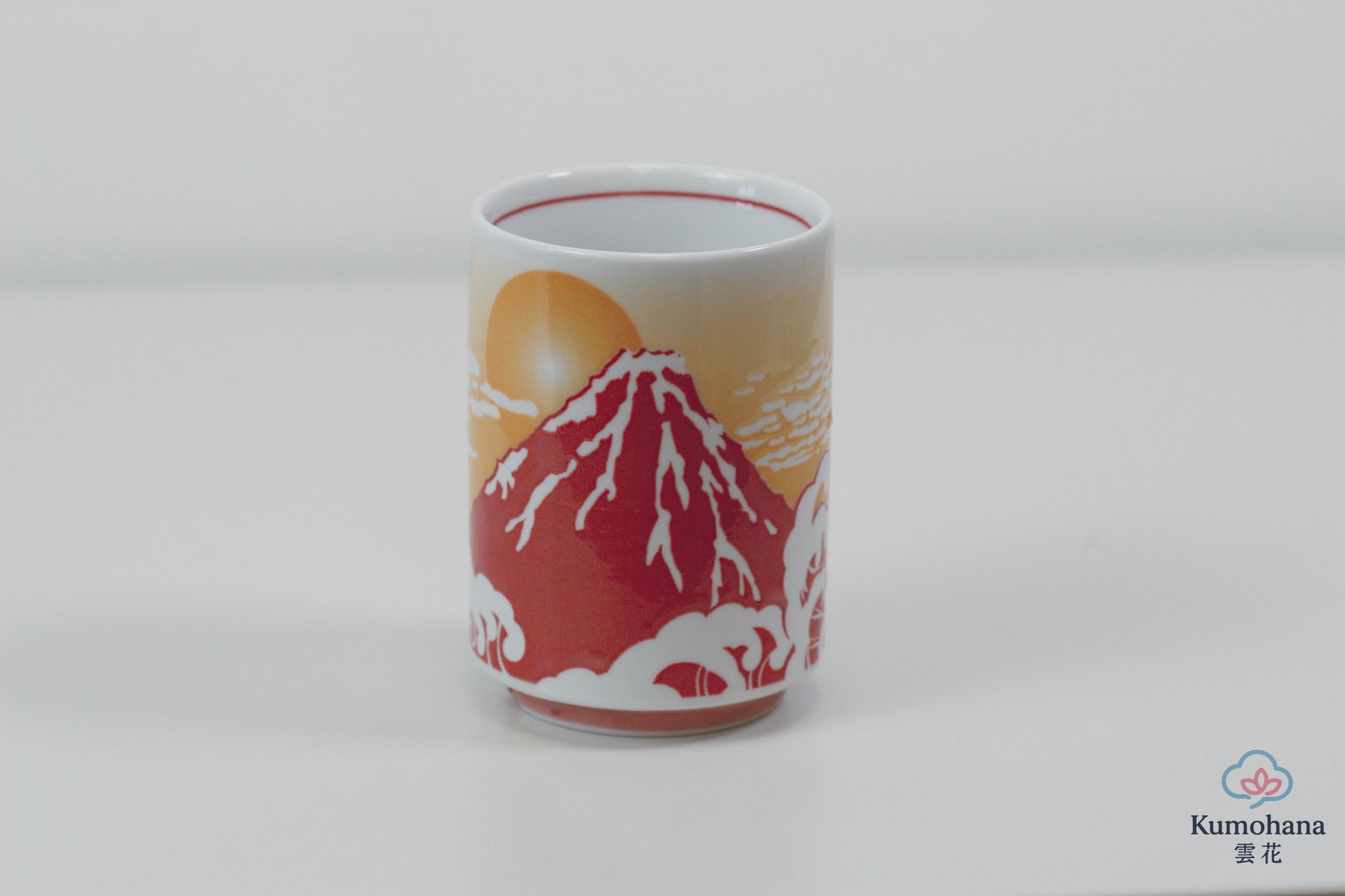 JAPANESE TEA CUP | RED FUJISAN | MINO WARE 美濃土産