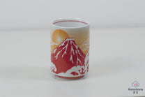 JAPANESE TEA CUP | RED FUJISAN | MINO WARE 美濃土産