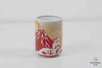 JAPANESE TEA CUP | RED FUJISAN | MINO WARE 美濃土産