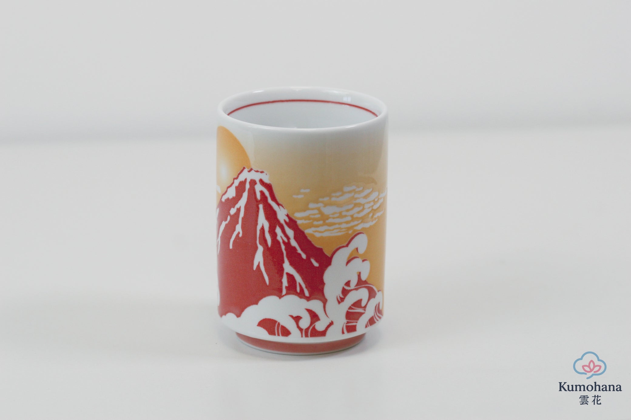 JAPANESE TEA CUP | RED FUJISAN | MINO WARE 美濃土産