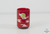 JAPANESE CERAMIC TEA CUP | RED DARUMA | MINO WARE 美濃土産