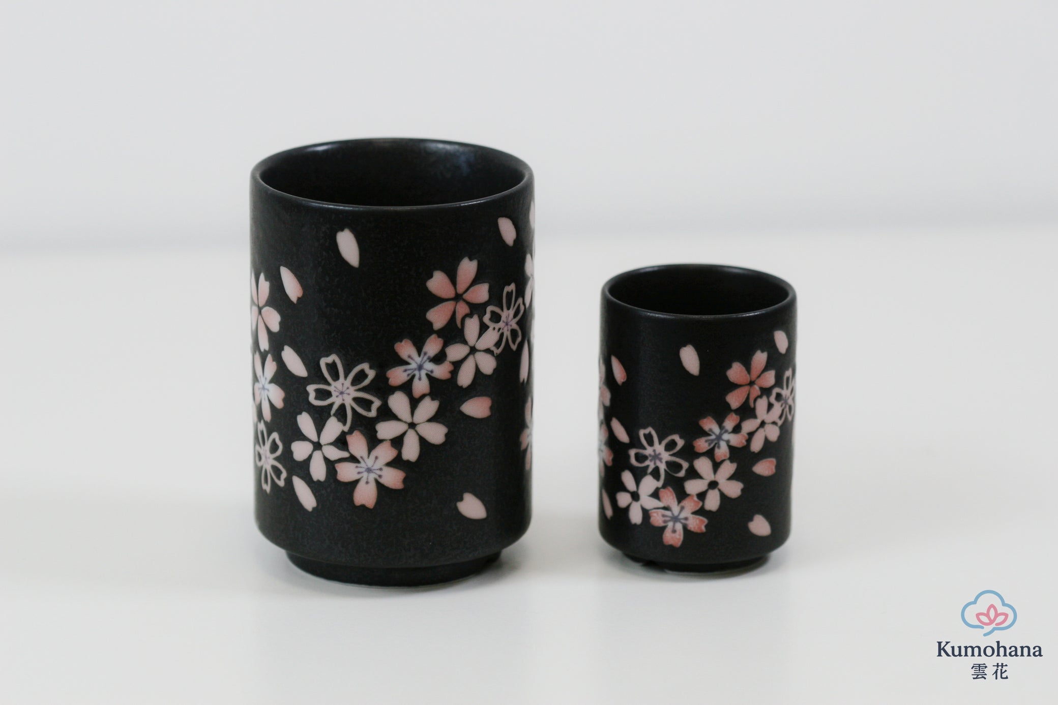 JAPANESE TEA CUP | BLACK SAKURA | MINO WARE 美濃土産