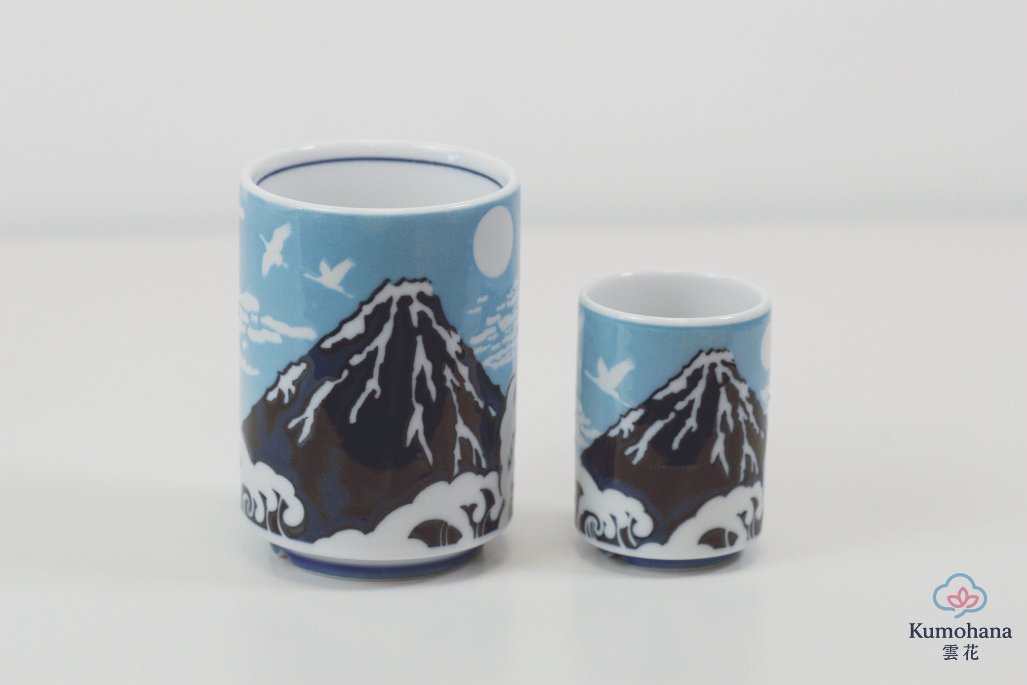 JAPANESE TEA CUP | BLUE FUJISAN | MINO WARE 美濃土産