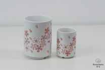 JAPANESE TEA CUP | WHITE SAKURA  | MINO WARE 美濃土産