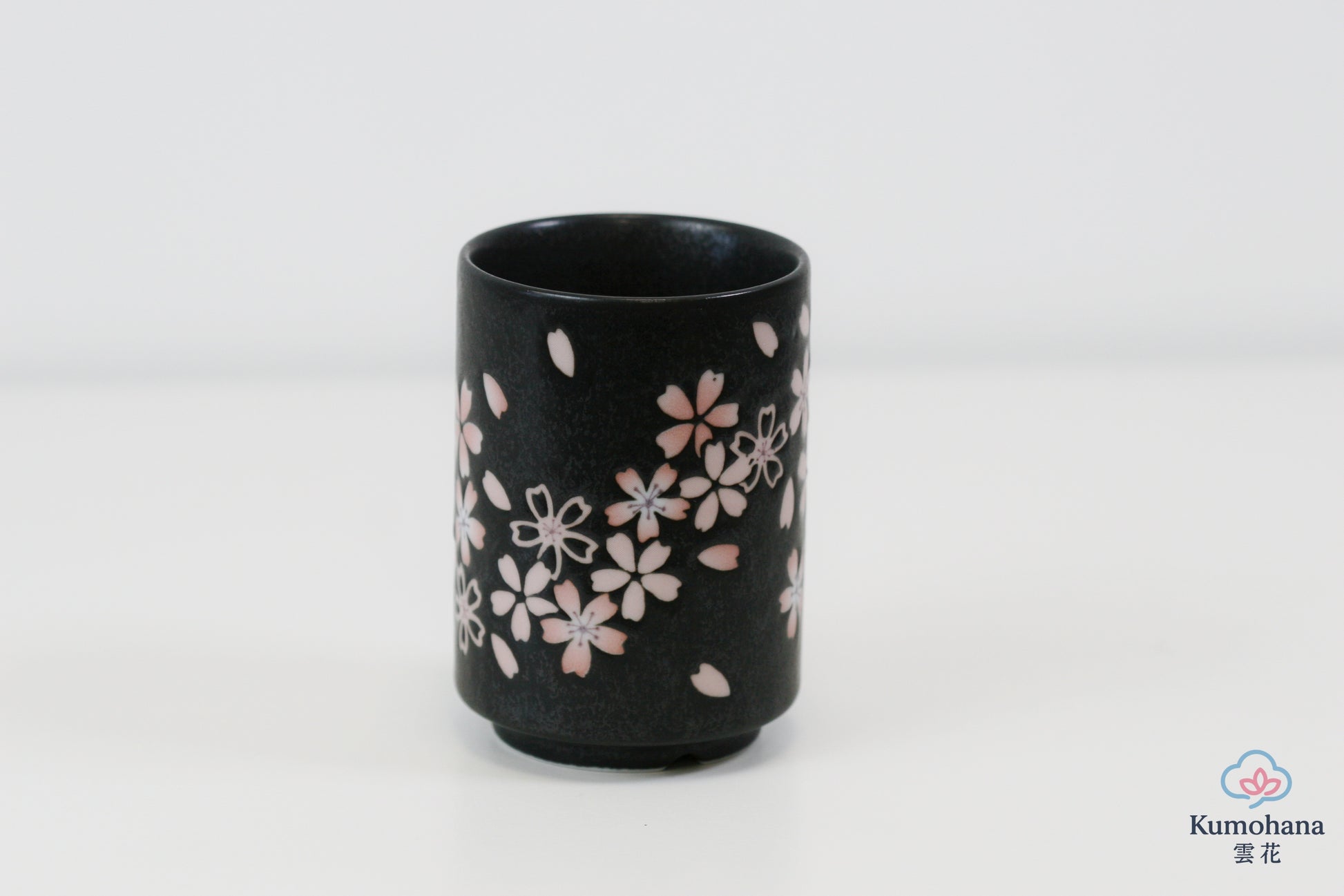JAPANESE TEA CUP | BLACK SAKURA | MINO WARE 美濃土産