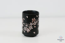 JAPANESE TEA CUP | BLACK SAKURA | MINO WARE 美濃土産