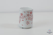 JAPANESE TEA CUP | WHITE SAKURA  | MINO WARE 美濃土産