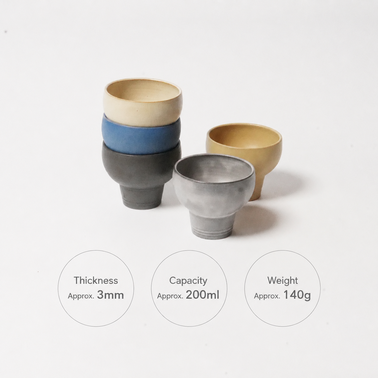 HANDMADE JAPANESE MULTI CUP | BLUE | TOHKEN-GAMA 陶謙窯