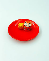 DARUMA &amp; GOOD FORTUNE INCENSE HOLDER SET | JAPANESE LUCKY CHARM