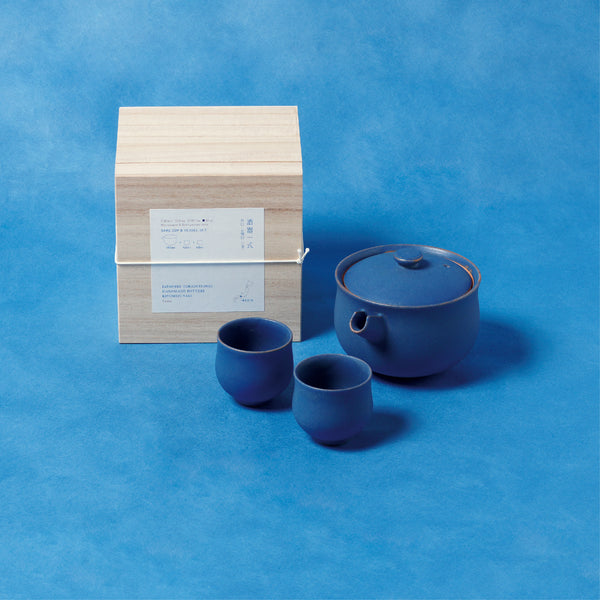 FUUU Mat Series  katakuchi Sake Set (Lidded Katakuchi + 2 Ochoko Cups)