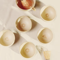 HANDMADE JAPANESE MATCHA BOWL | BEIGE PINE | TOHKEN-GAMA 陶謙窯