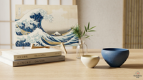 HANDMADE JAPANESE GUINOMI SAKE CUP | LARGE INDIGO BLUE |TOHKEN-GAMA 陶謙窯