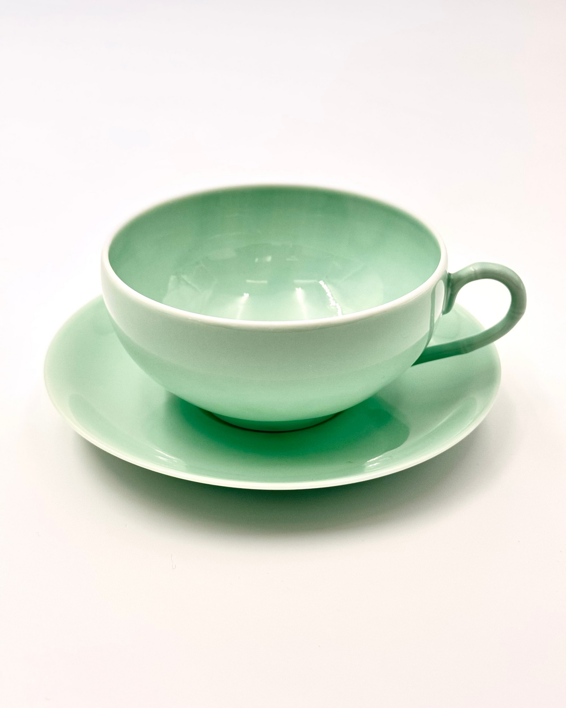 HANDMADE JAPANESE SUIU TEACUP &amp; SAUCER | NISHIKAWA JAPAN