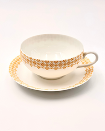 HANDMADE JAPANESE TENGE TEACUP &amp; SAUCER | NISHIKAWA JAPAN