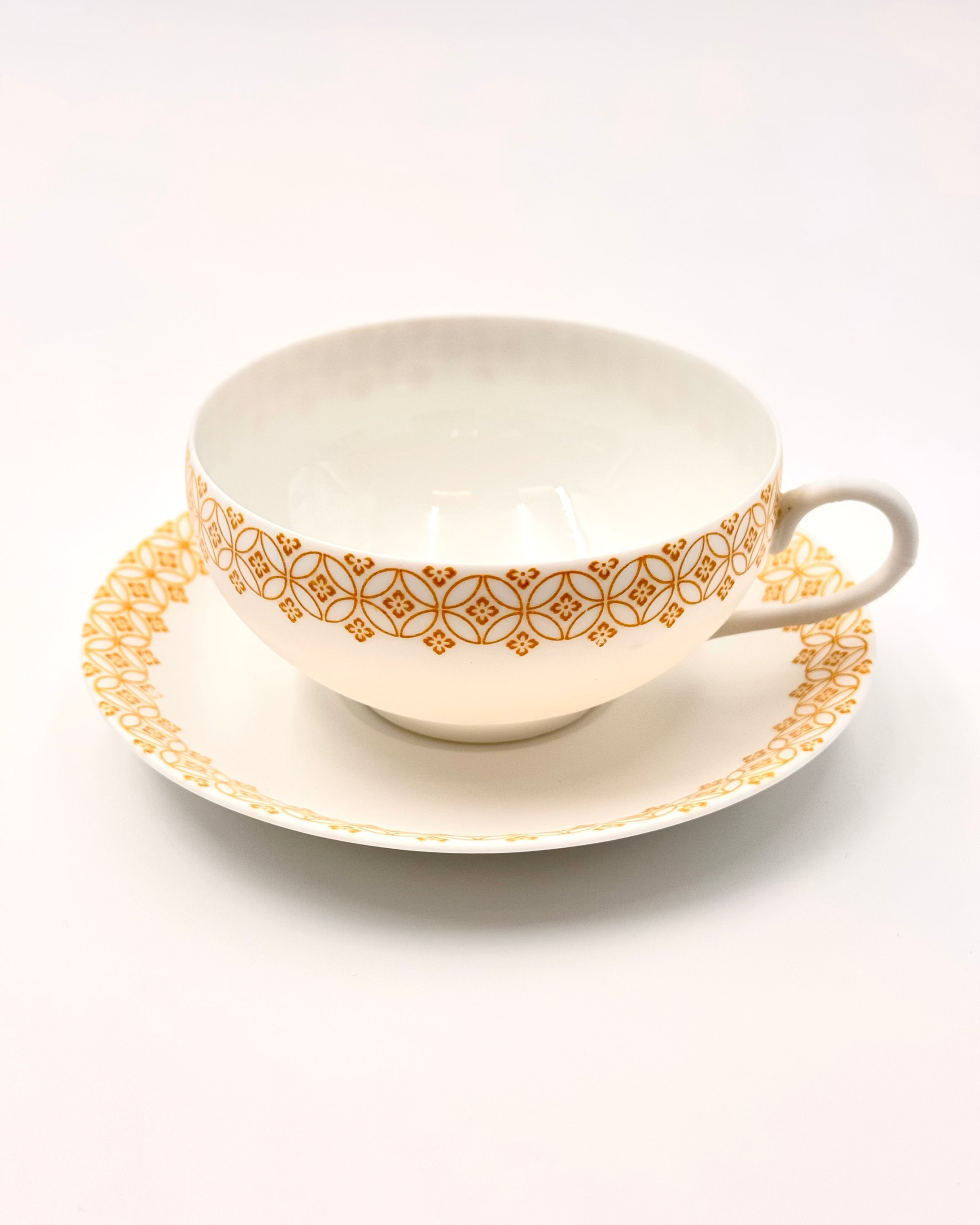 HANDMADE JAPANESE TENGE TEACUP &amp; SAUCER | NISHIKAWA JAPAN