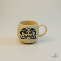 JAPANESE CERAMIC MUG | CREAM DARUMA | MINO WARE 美濃土産