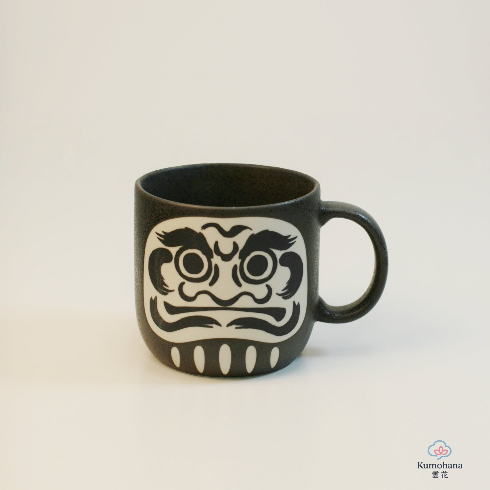 JAPANESE CERAMIC MUG | LARGE BLACK DARUMA | MINO WARE 美濃土産