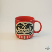 JAPANESE CERAMIC MUG | LARGE RED DARUMA | MINO WARE 美濃土産