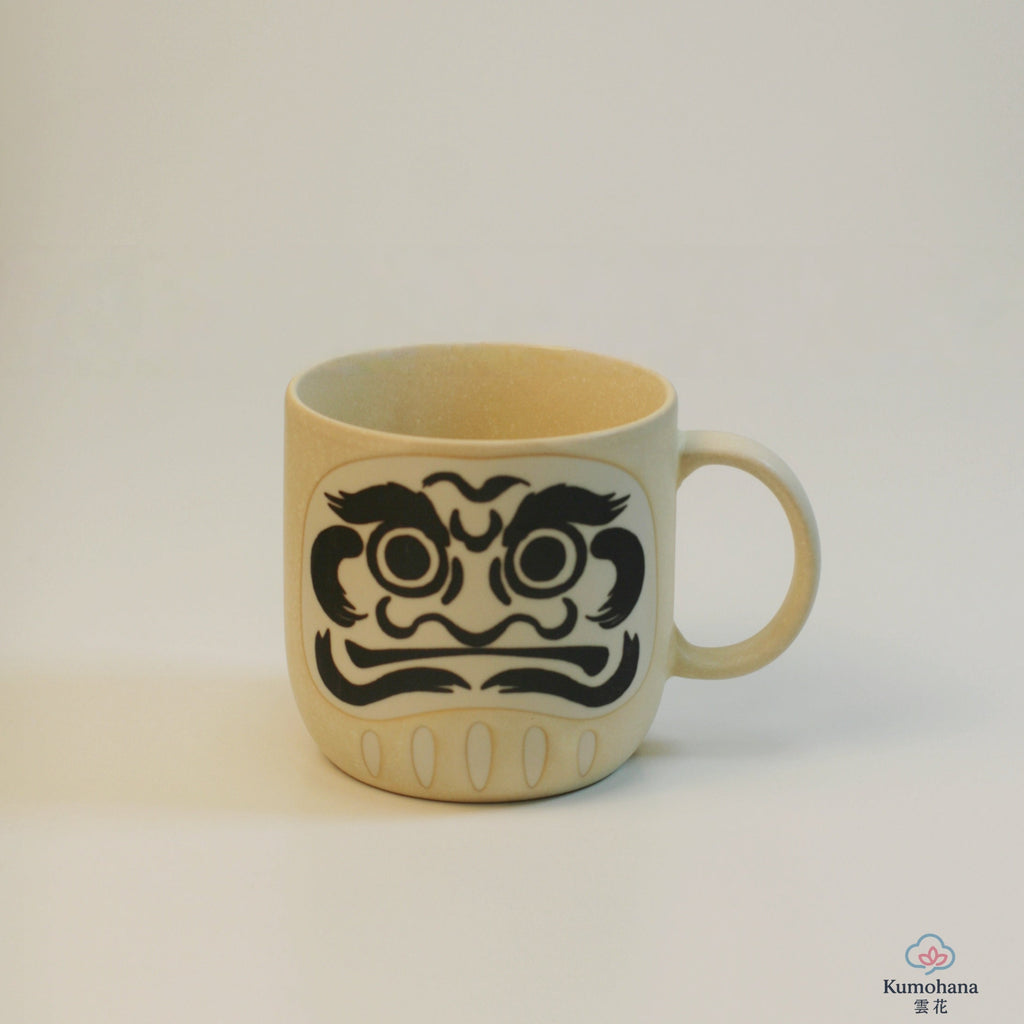 JAPANESE CERAMIC MUG | LARGE CREAM DARUMA | MINO WARE 美濃土産