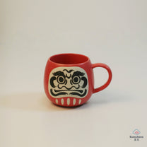JAPANESE CERAMIC MUG | RED DARUMA | MINO WARE 美濃土産