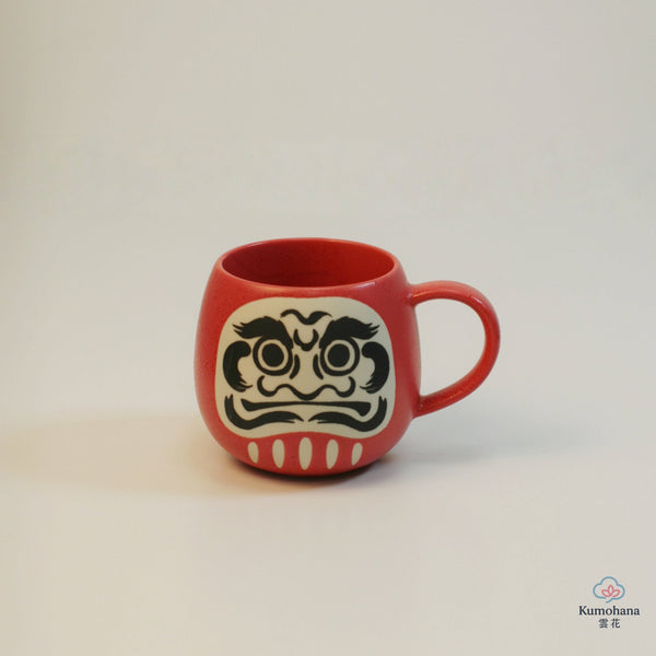 JAPANESE CERAMIC MUG | RED DARUMA | MINO WARE 美濃土産