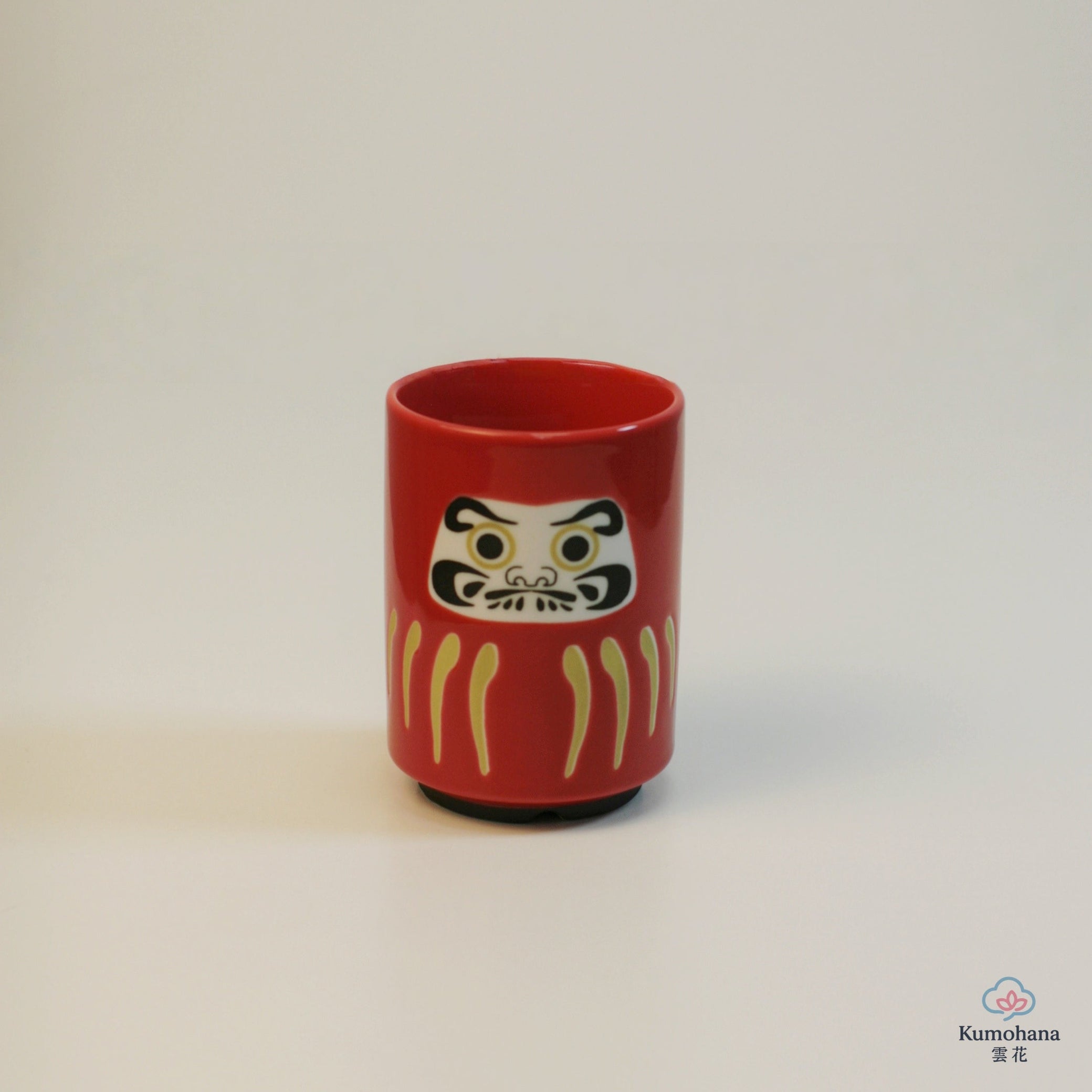JAPANESE CERAMIC TEA CUP | RED DARUMA | MINO WARE 美濃土産
