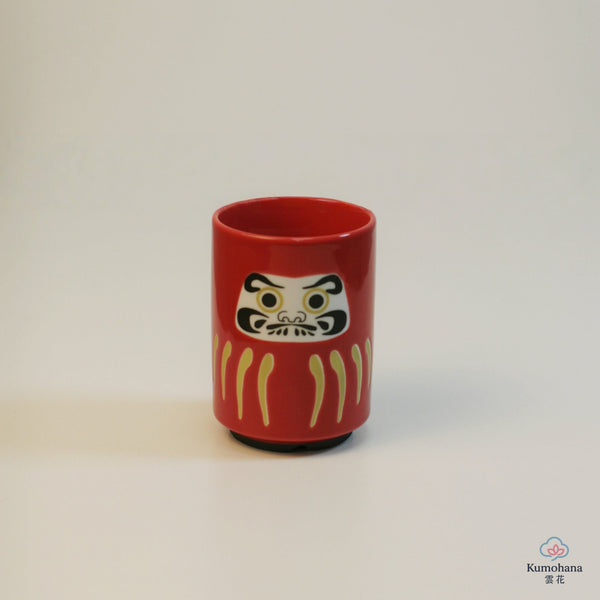 JAPANESE TEA CUP | RED DARUMA | MINO WARE 美濃土産