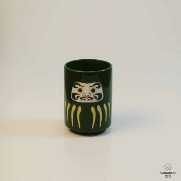 JAPANESE TEA CUP | GREEN DARUMA | MINO WARE 美濃土産