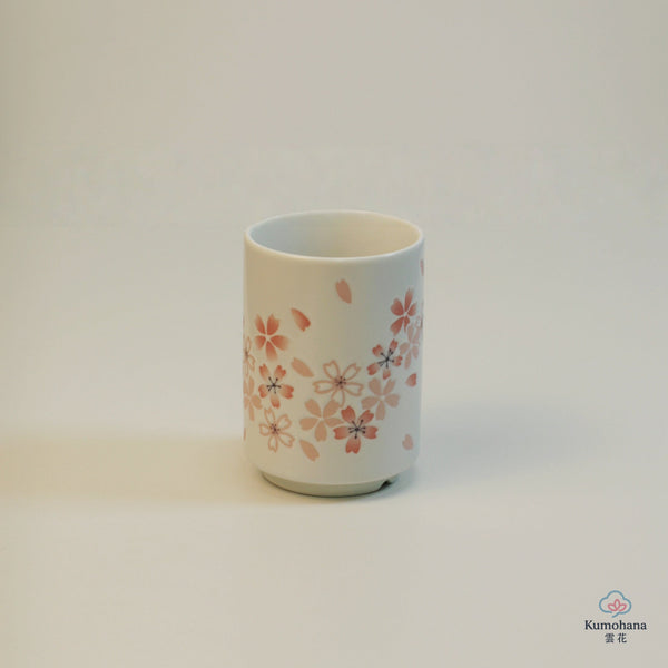 JAPANESE TEA CUP | WHITE SAKURA  | MINO WARE 美濃土産