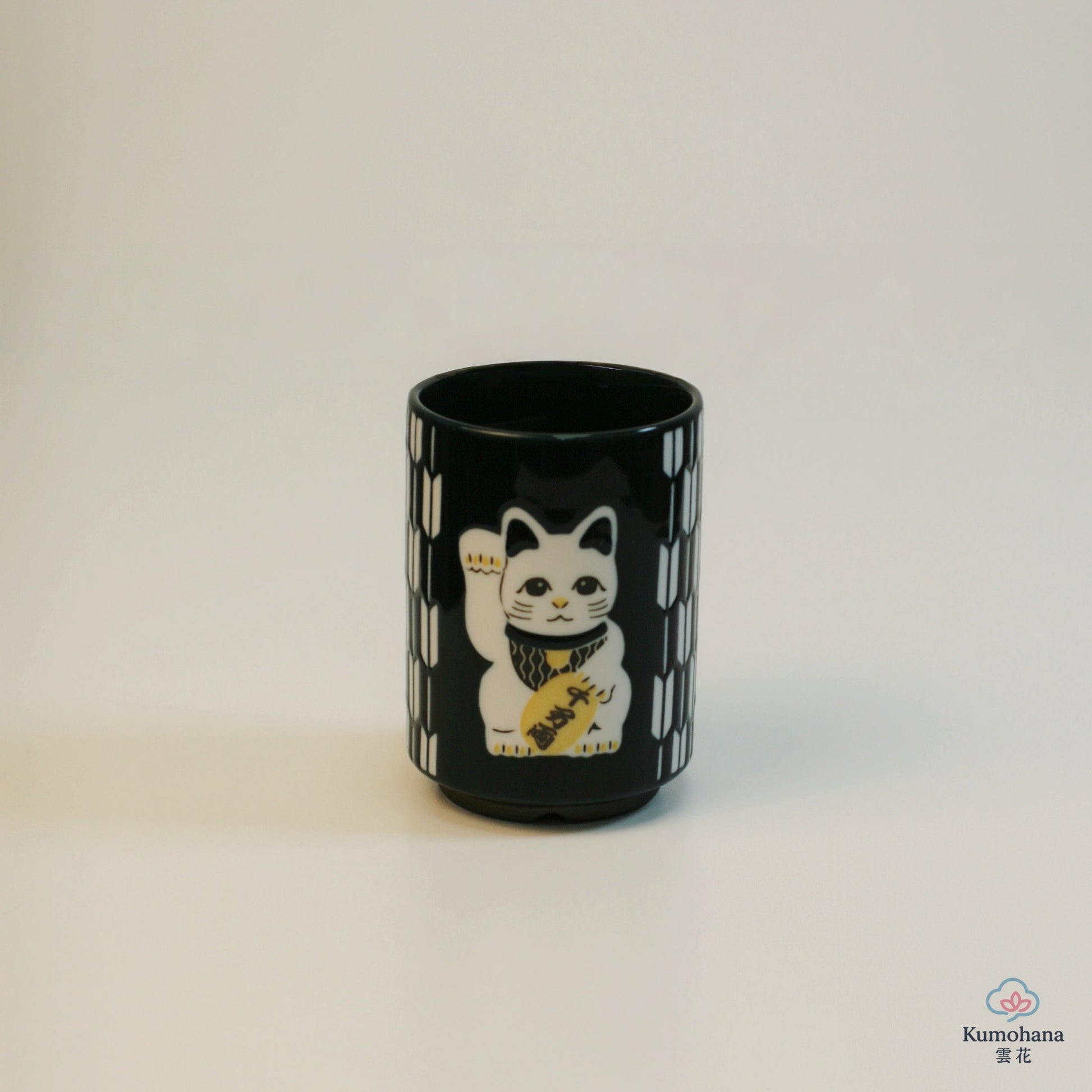 JAPANESE TEA CUP | BLUE MANEKI-NEKO  | MINO WARE 美濃土産