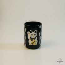 JAPANESE TEA CUP | BLUE MANEKI-NEKO  | MINO WARE 美濃土産