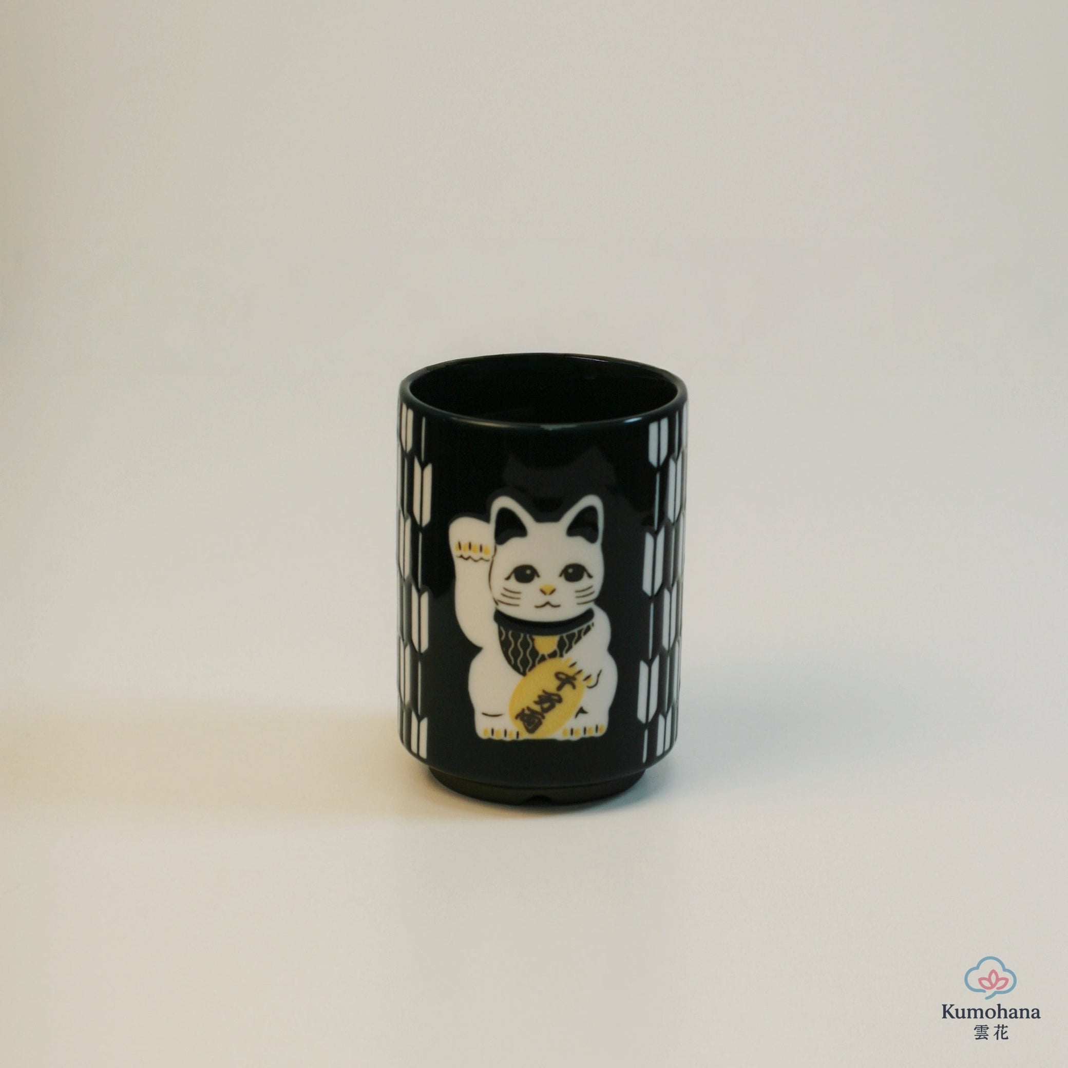 JAPANESE TEA CUP | BLUE MANEKI-NEKO  | MINO WARE 美濃土産