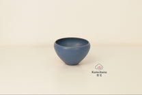 HANDMADE JAPANESE GUINOMI SAKE CUP | LARGE INDIGO BLUE |TOHKEN-GAMA 陶謙窯